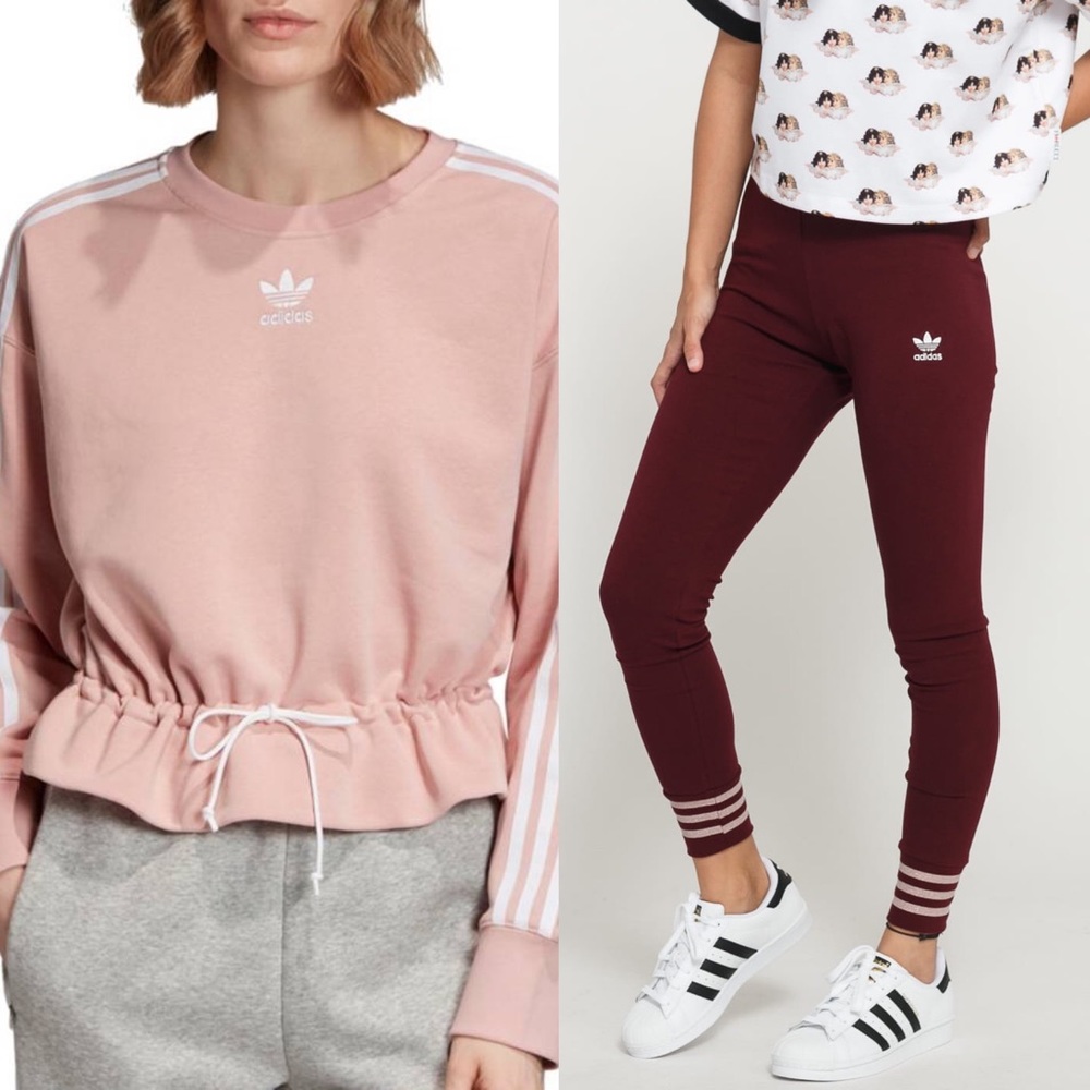 Pink & burgundy adidas set